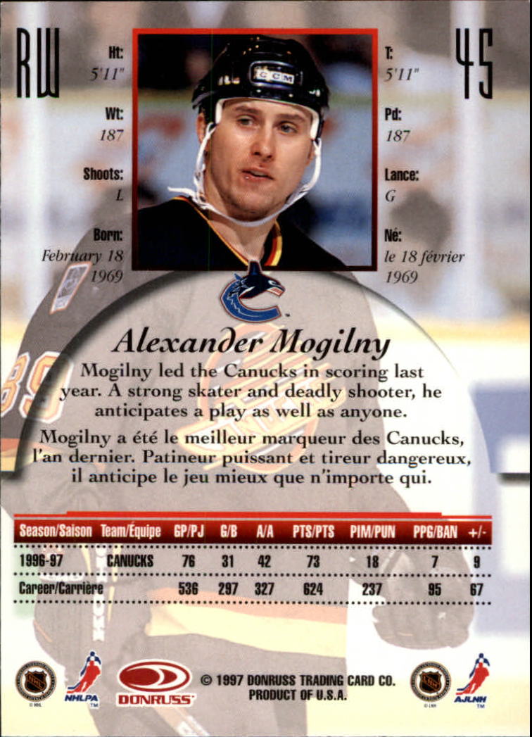 1997-98 Donruss Canadian Ice #45 Alexander Mogilny back image