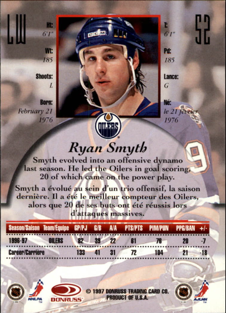 1997-98 Donruss Canadian Ice #52 Ryan Smyth back image
