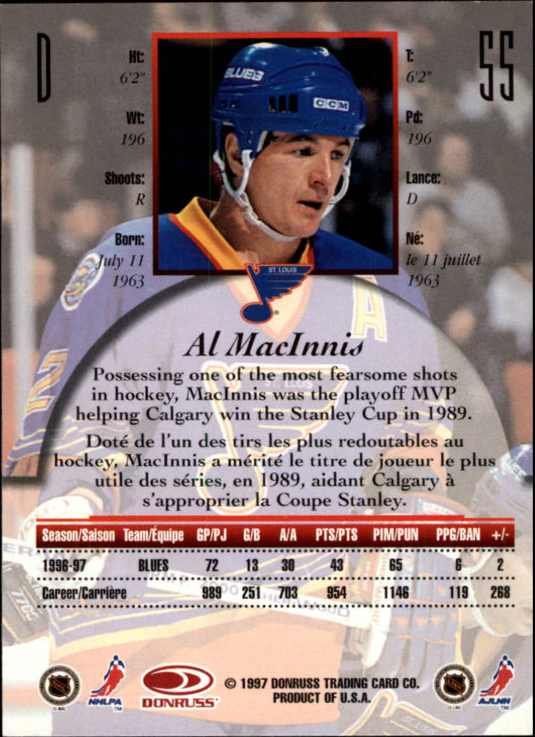 1997-98 Donruss Canadian Ice #55 Al MacInnis back image