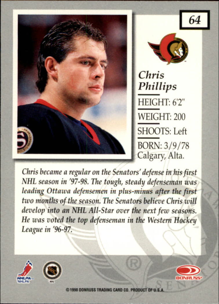 1997-98 Donruss Elite #64 Chris Phillips back image