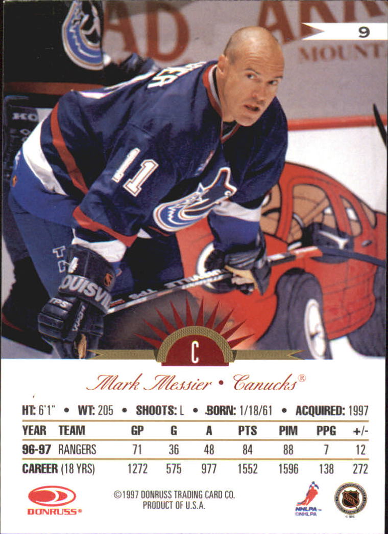 1997-98 Leaf International #9 Mark Messier back image