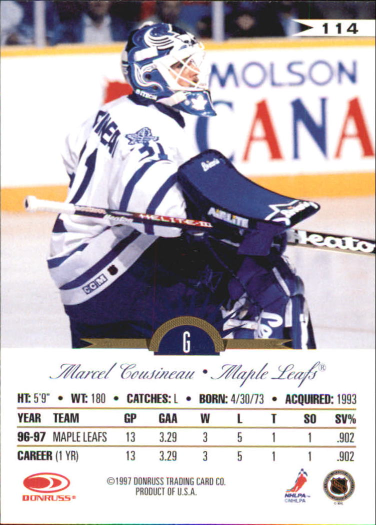 1997-98 Leaf International #114 Marcel Cousineau back image