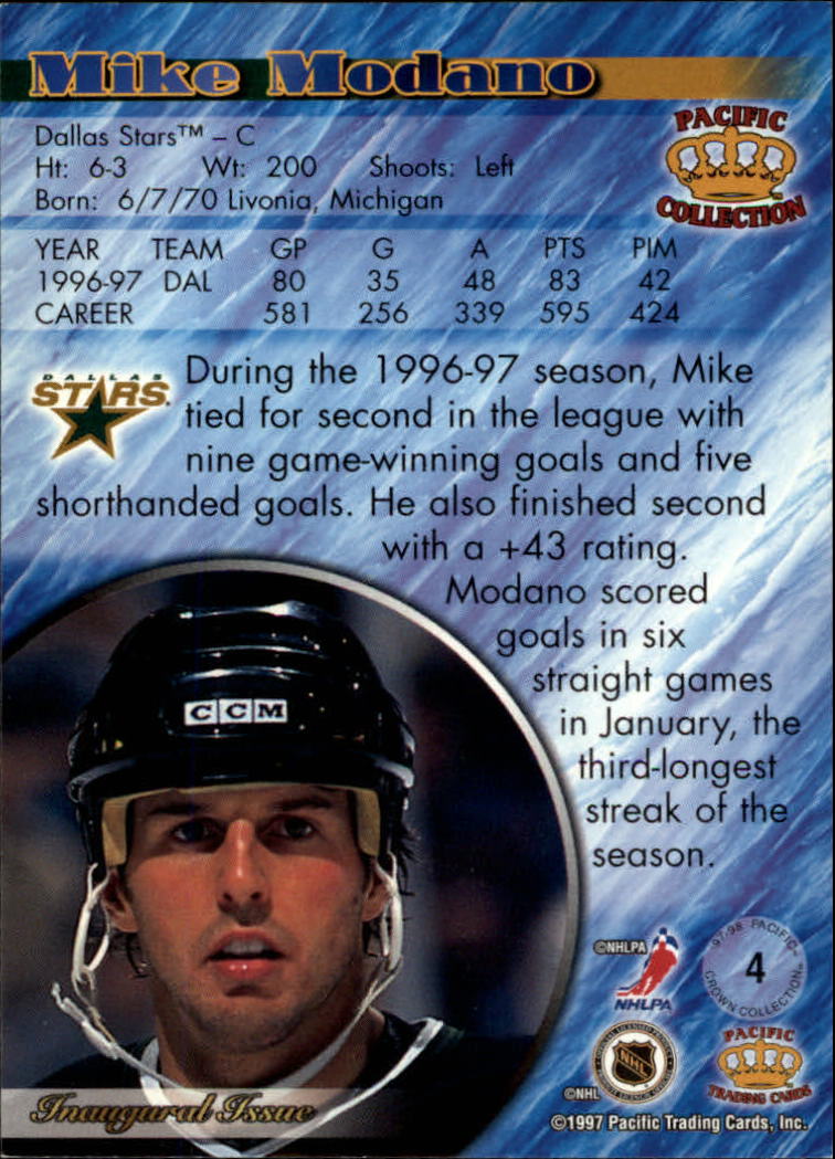 1997-98 Pacific #4 Mike Modano back image