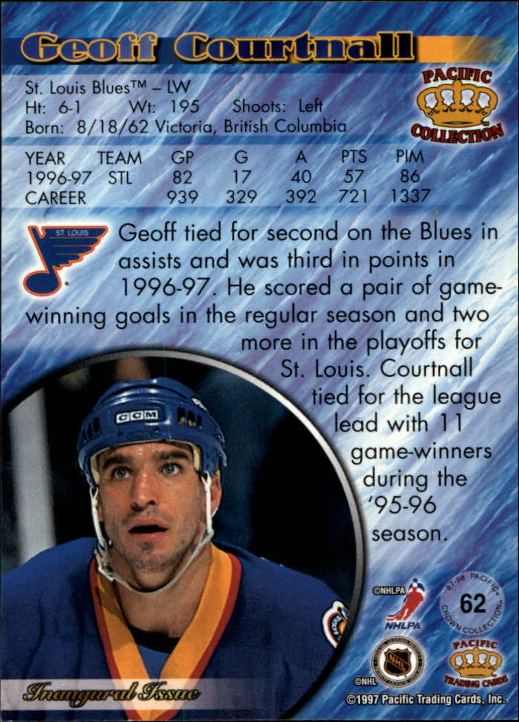 1997-98 Pacific #62 Geoff Courtnall back image