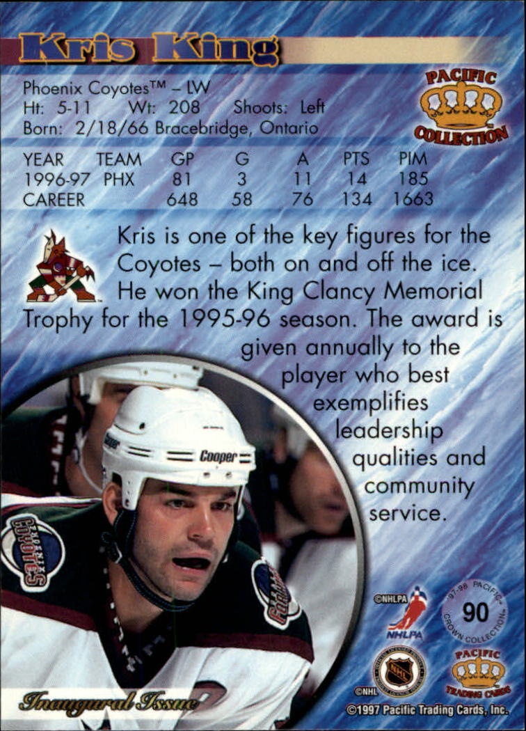 1997-98 Pacific #90 Kris King back image