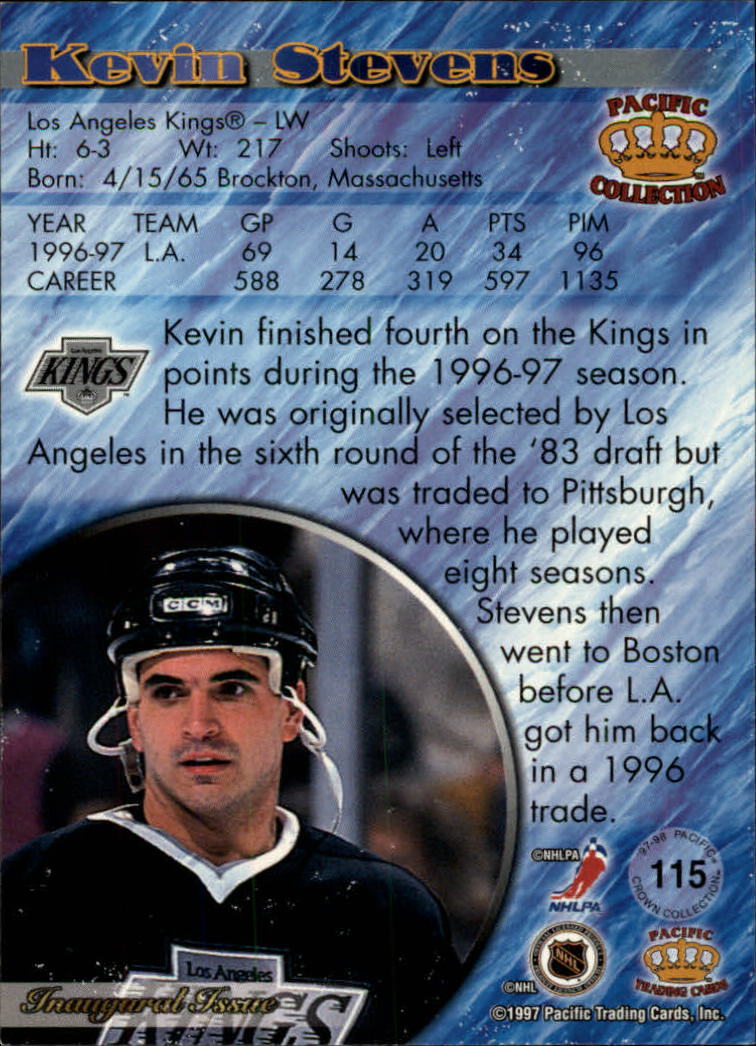 1997-98 Pacific #115 Kevin Stevens back image