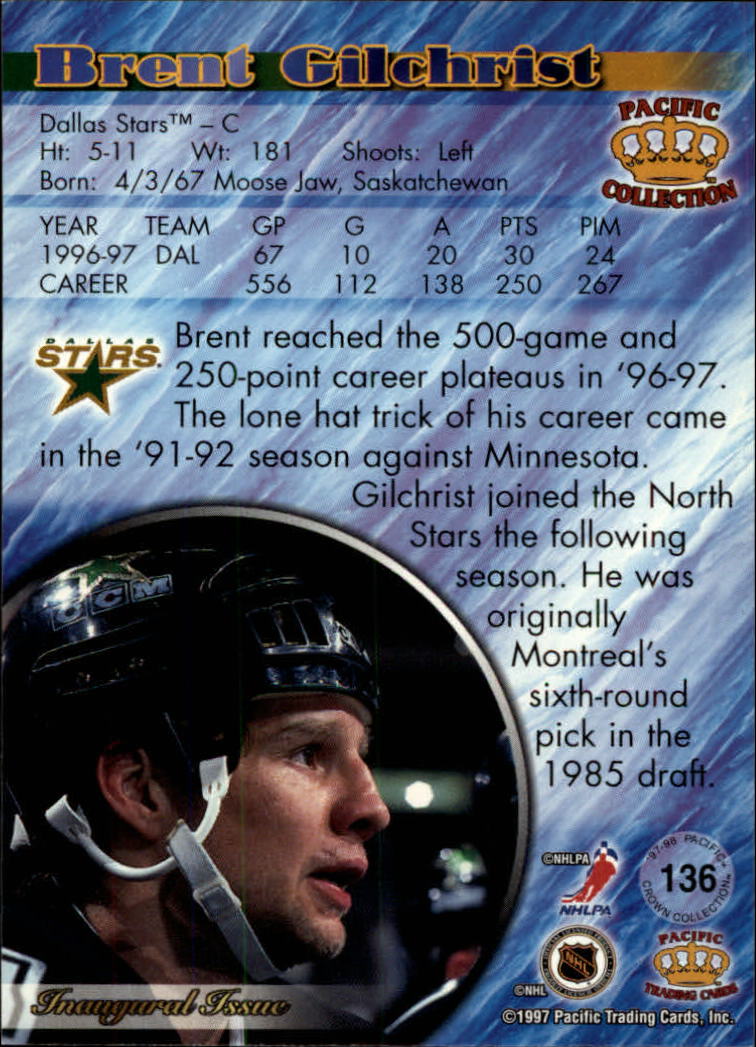 1997-98 Pacific #136 Brent Gilchrist back image
