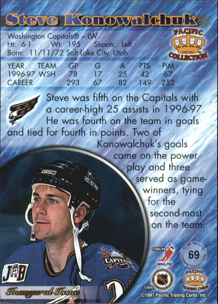 1997-98 Pacific Silver #69 Steve Konowalchuk back image