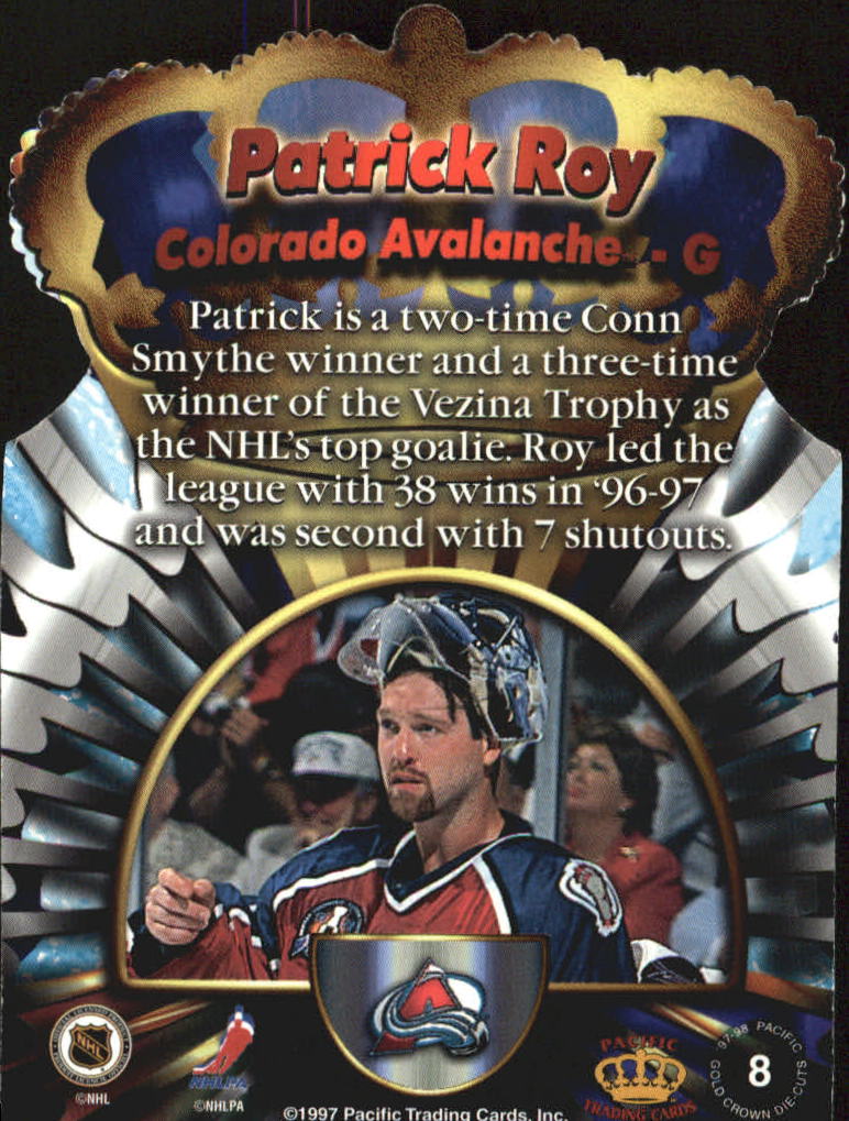 1997-98 Pacific Gold Crown Die-Cuts #8 Patrick Roy back image