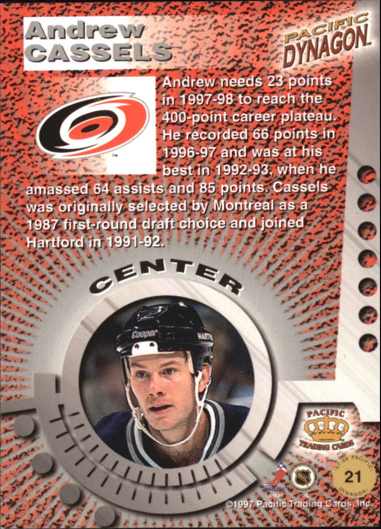 1997-98 Pacific Dynagon #21 Andrew Cassels back image