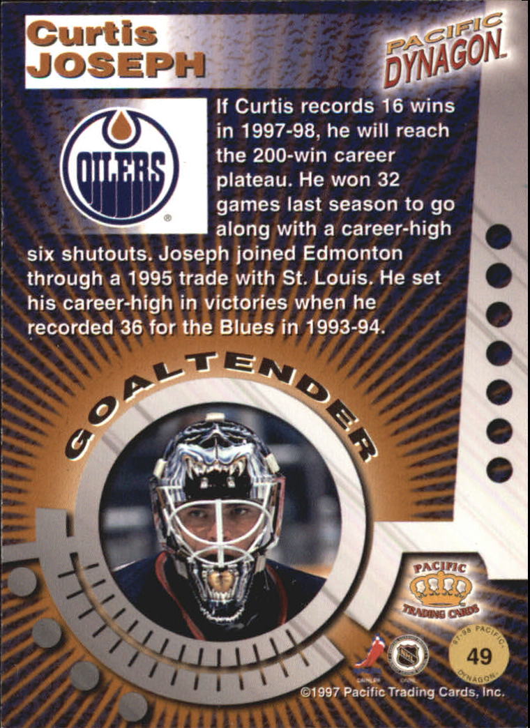 1997-98 Pacific Dynagon #49 Curtis Joseph back image