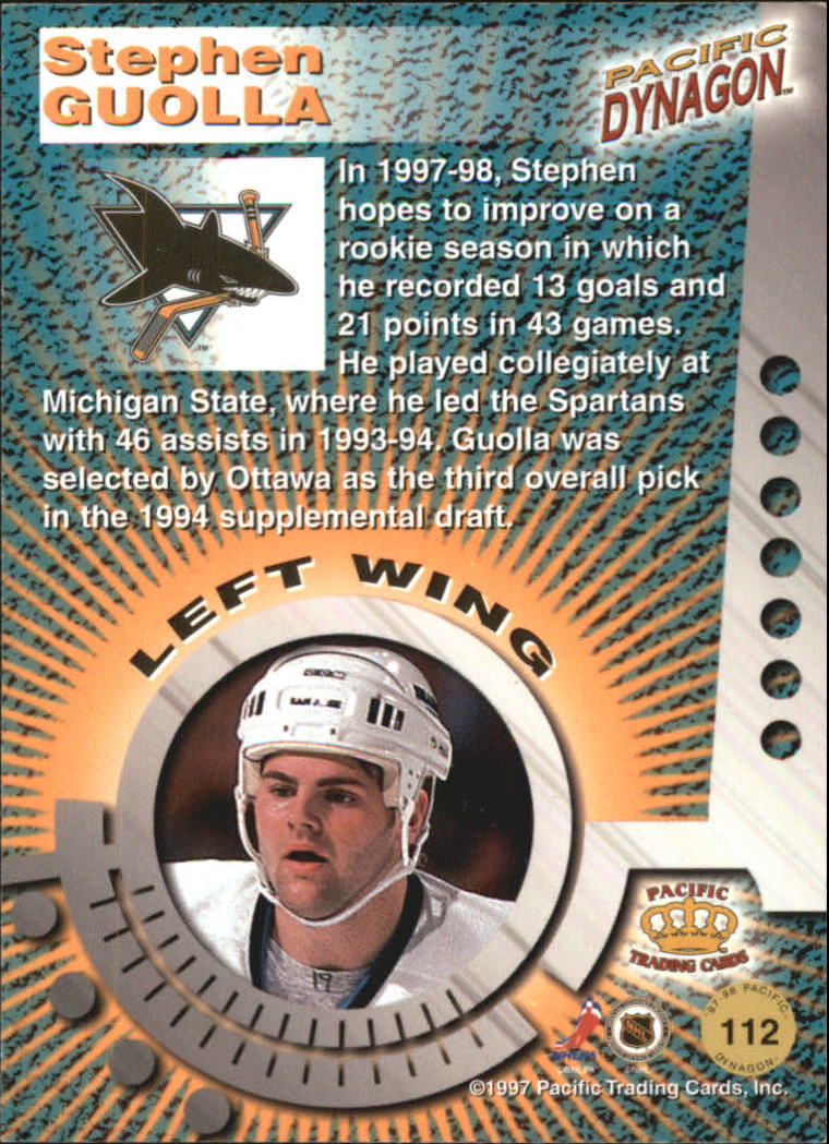 1997-98 Pacific Dynagon #112 Stephen Guolla RC back image