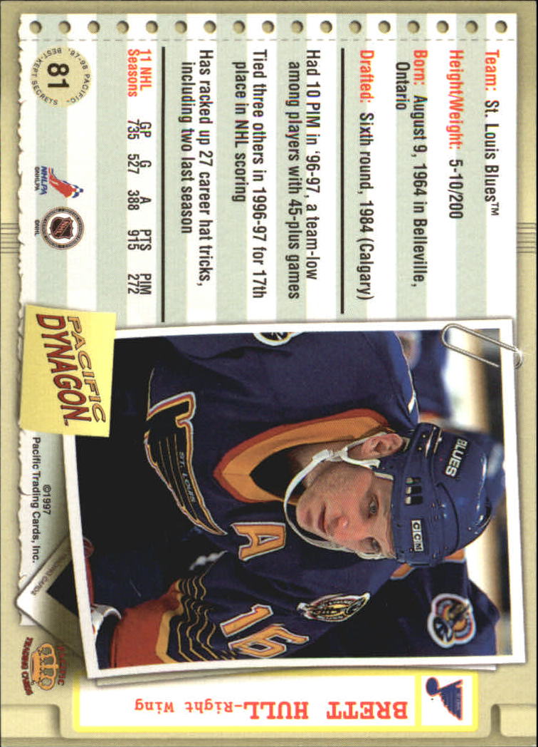 1997-98 Pacific Dynagon Best Kept Secrets #81 Brett Hull back image