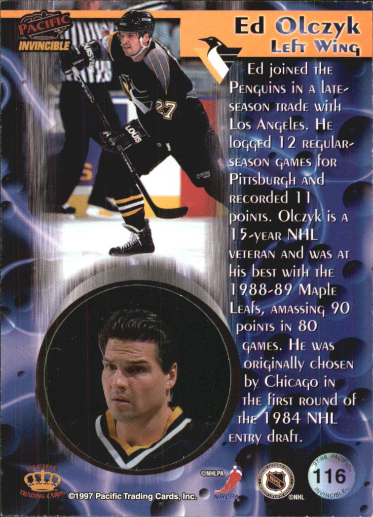 1997-98 Pacific Invincible #116 Ed Olczyk back image