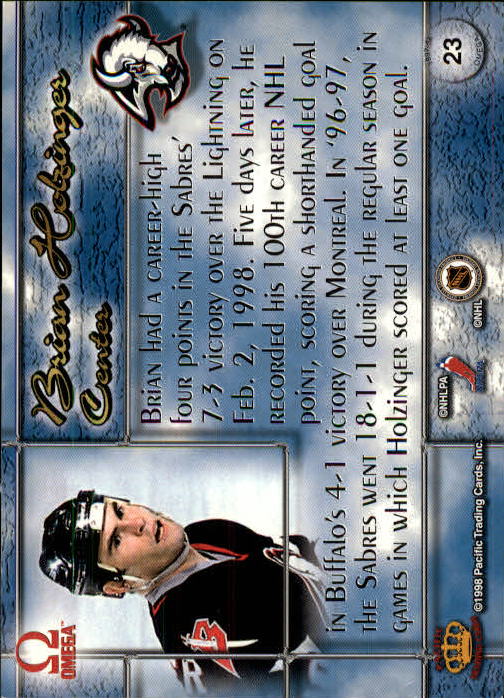 1997-98 Pacific Omega #23 Brian Holzinger back image