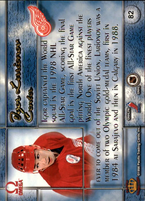 1997-98 Pacific Omega #82 Igor Larionov back image
