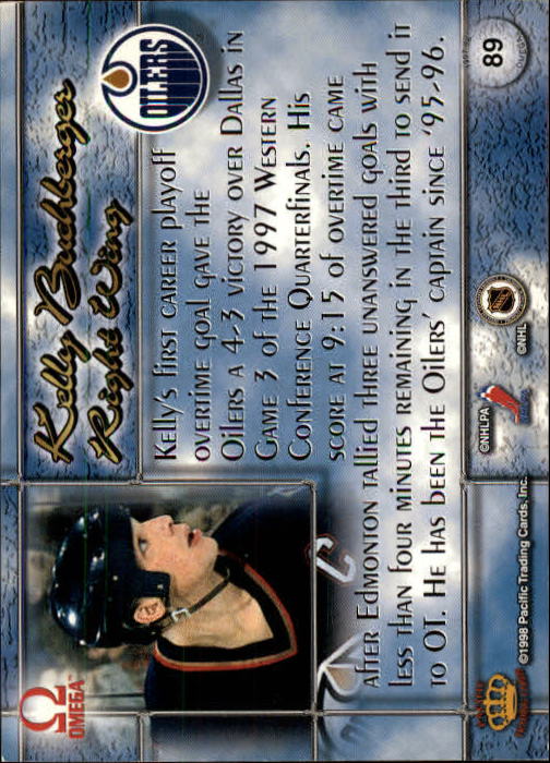 1997-98 Pacific Omega #89 Kelly Buchberger back image
