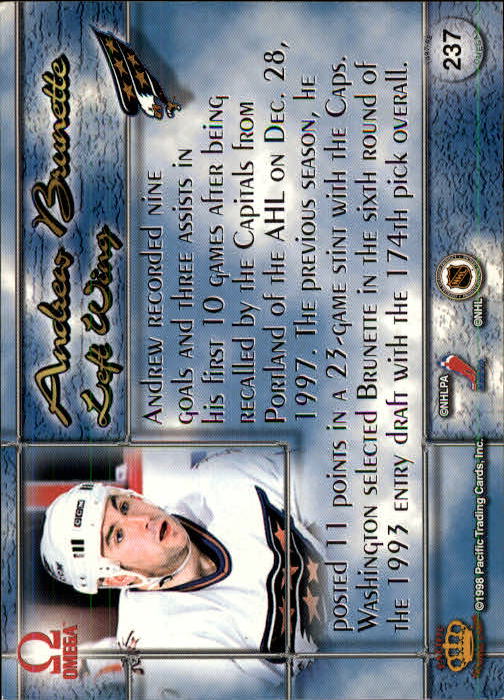1997-98 Pacific Omega #237 Andrew Brunette back image