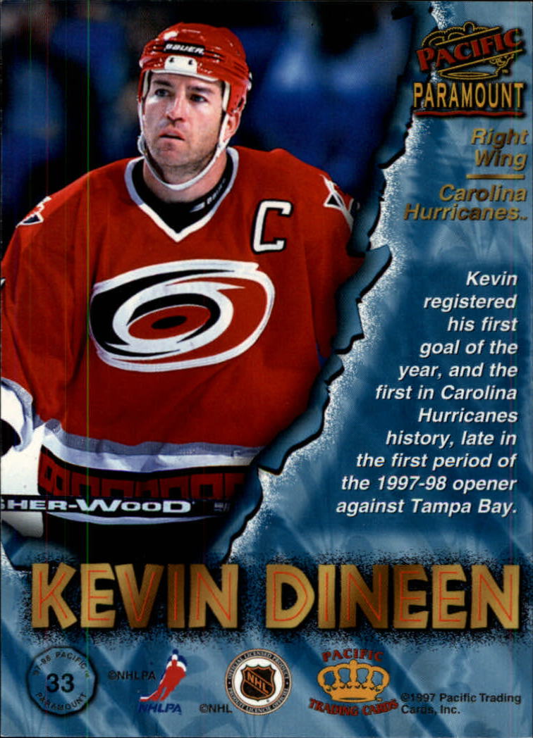 1997-98 Paramount #33 Kevin Dineen back image