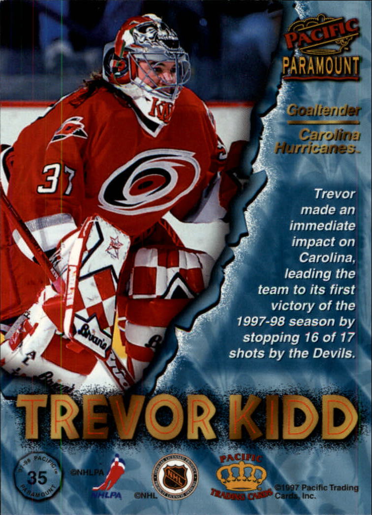 1997-98 Paramount #35 Trevor Kidd back image