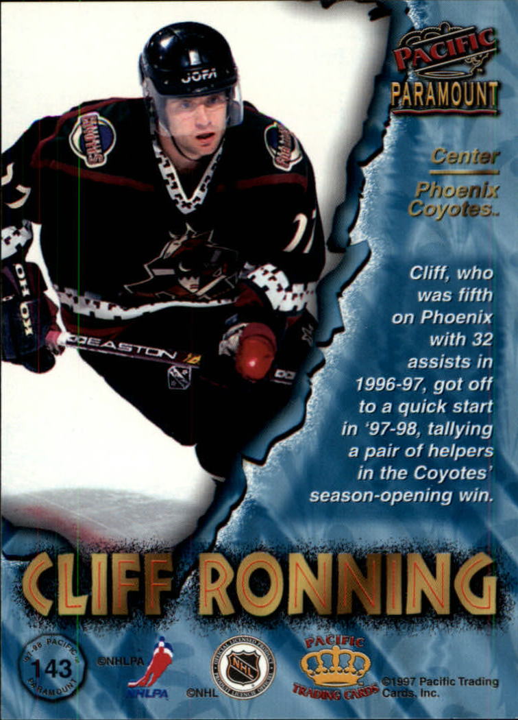 1997-98 Paramount #143 Cliff Ronning back image