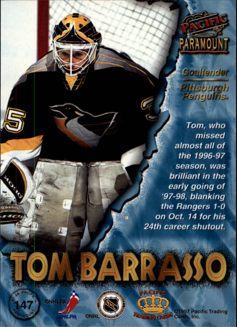 1997-98 Paramount #147 Tom Barrasso back image