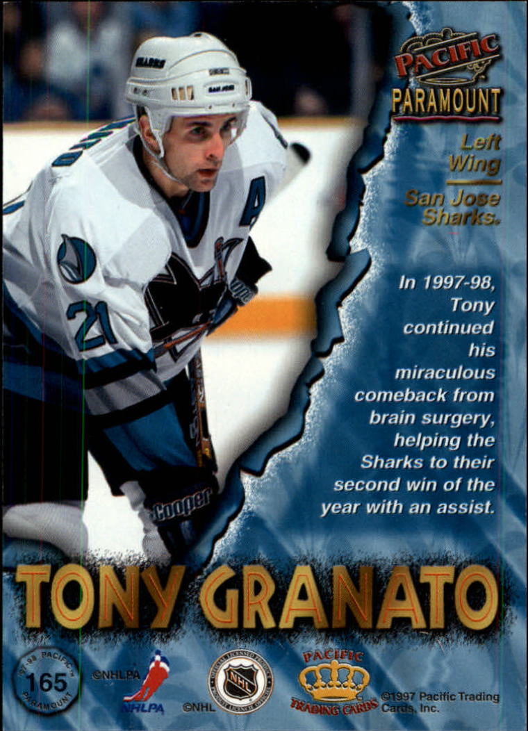 1997-98 Paramount #165 Tony Granato back image