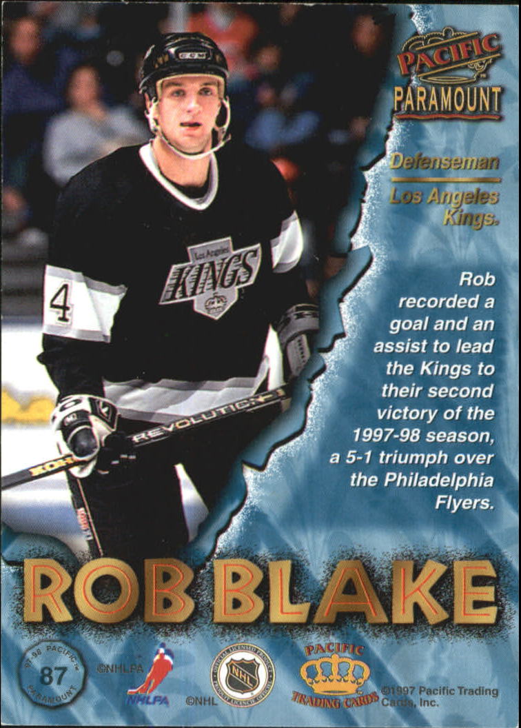 1997-98 Paramount Copper #87 Rob Blake back image