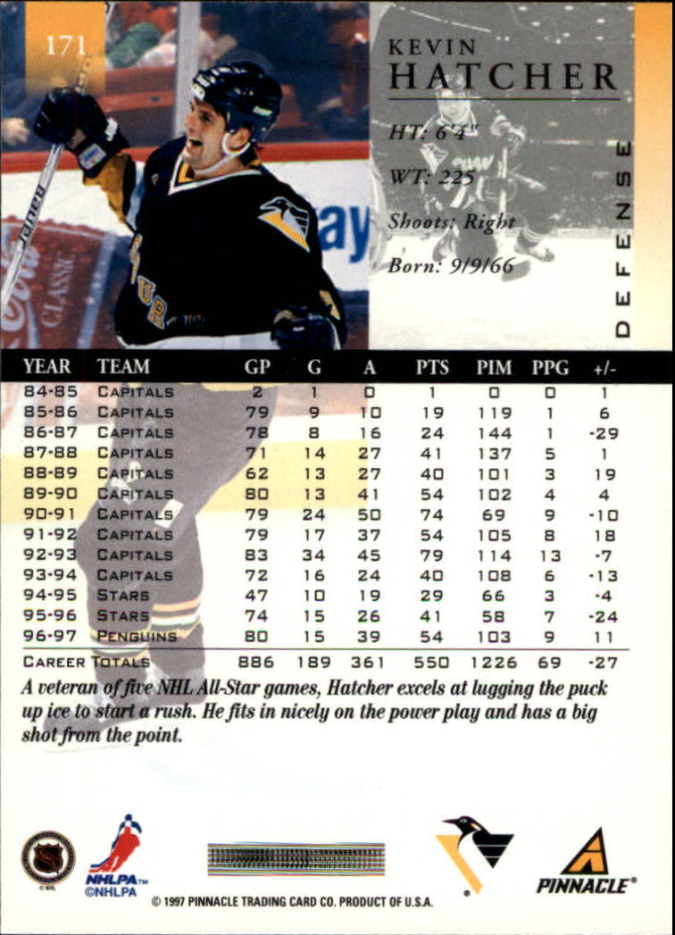 1997-98 Pinnacle #171 Kevin Hatcher back image