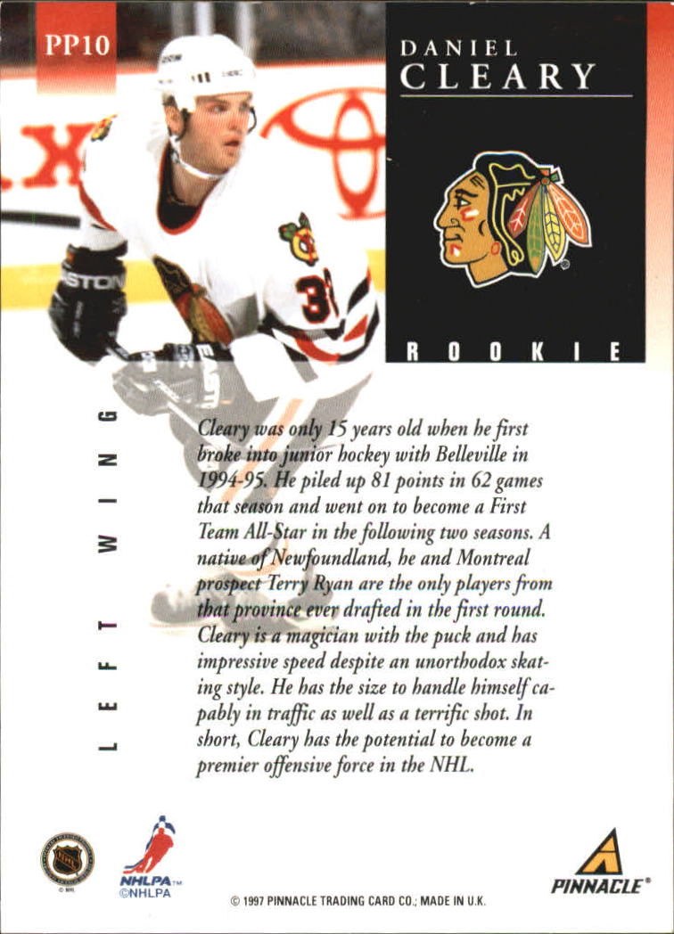 1997-98 Pinnacle Artist's Proofs #10 Daniel Cleary back image