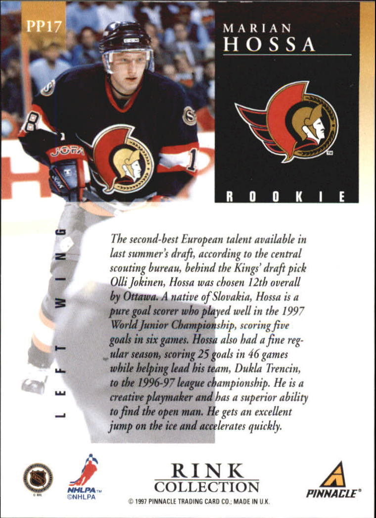 1997-98 Pinnacle Rink Collection #17 Marian Hossa back image