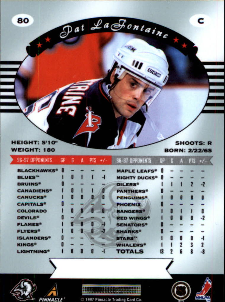 1997-98 Pinnacle Certified #80 Pat LaFontaine back image