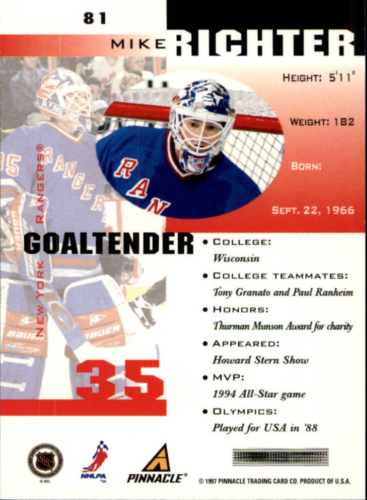B1892- 1997-98 Pinnacle Inside Hk #s 1-190 +Rookies -You Pick- 15+ FREE US SHIP - Bild 125 von 341
