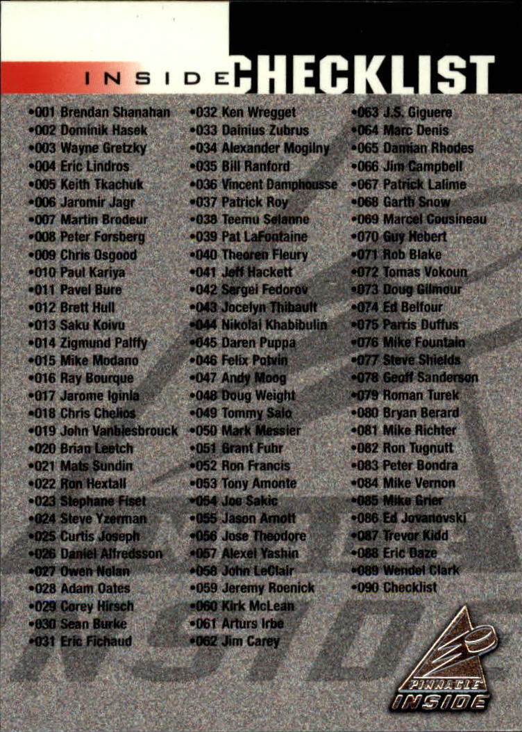 B1892- 1997-98 Pinnacle Inside Hk #s 1-190 +Rookies -You Pick- 15+ FREE US SHIP - Bild 142 von 341