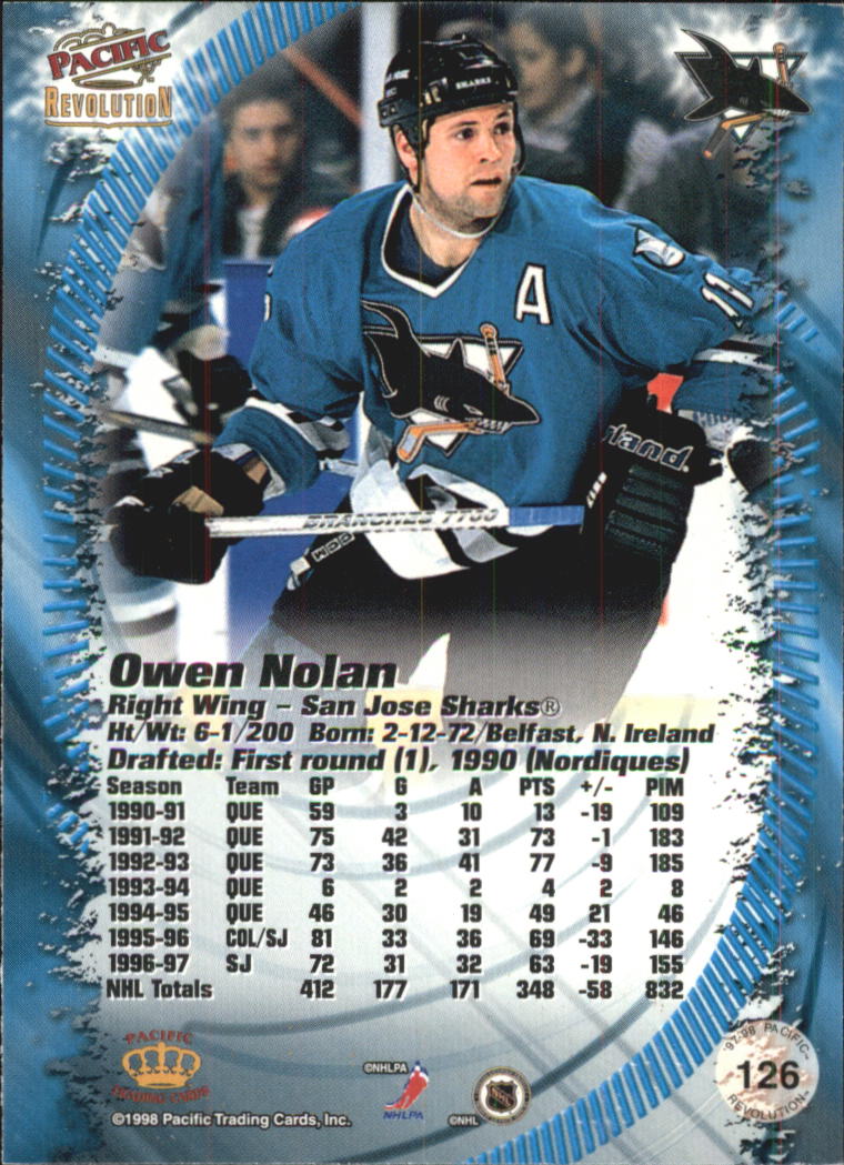 1997-98 Revolution #126 Owen Nolan back image