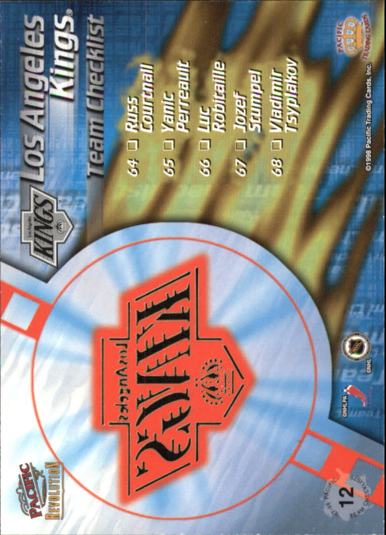 1997-98 Revolution Team Checklist Laser Cuts #12 Jozef Stumpel back image
