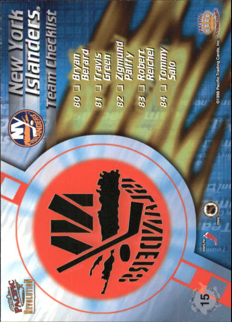 1997-98 Revolution Team Checklist Laser Cuts #15 Zigmund Palffy back image