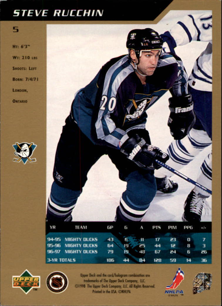 1997-98 SP Authentic #5 Steve Rucchin back image