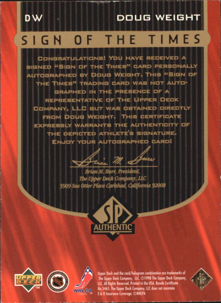 1997-98 SP AUTHENTIC SIGN OF THE TIMES HOCKEY AUTO ASSORTED SINGLES U-PICK - Picture 7 of 28