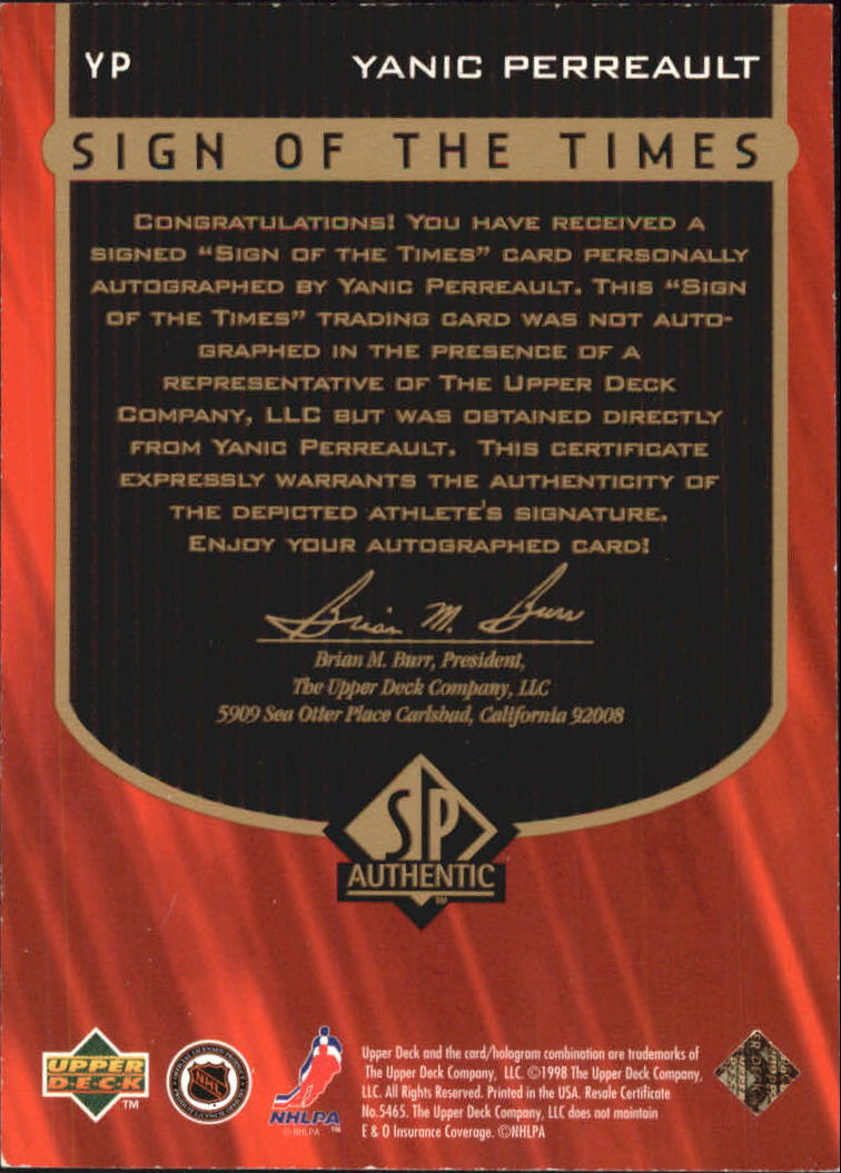 1997-98 SP AUTHENTIC SIGN OF THE TIMES HOCKEY AUTO ASSORTED SINGLES U-PICK - Picture 28 of 28
