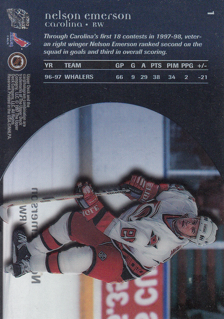 1997-98 Upper Deck Ice #1 Nelson Emerson back image