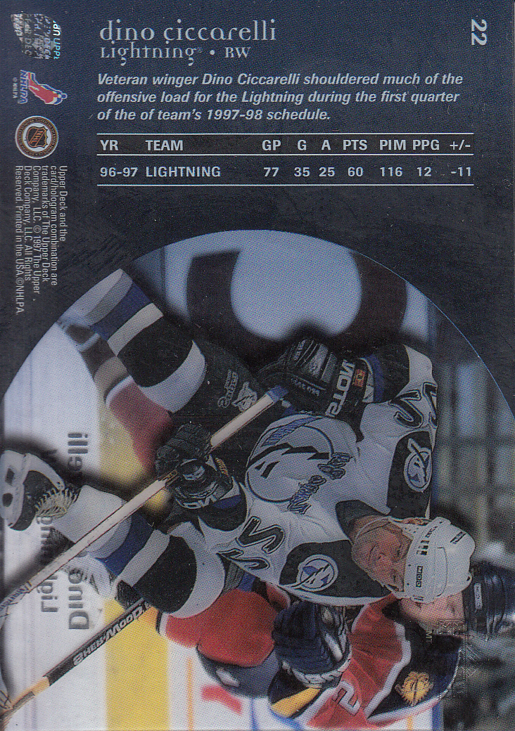 1997-98 Upper Deck Ice #22 Dino Ciccarelli back image