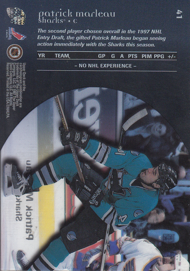1997-98 Upper Deck Ice #41 Patrick Marleau back image