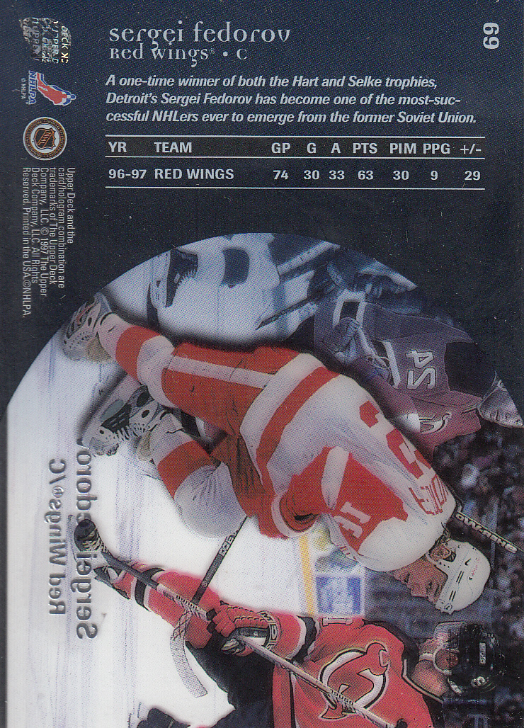 1997-98 Upper Deck Ice #69 Sergei Fedorov back image