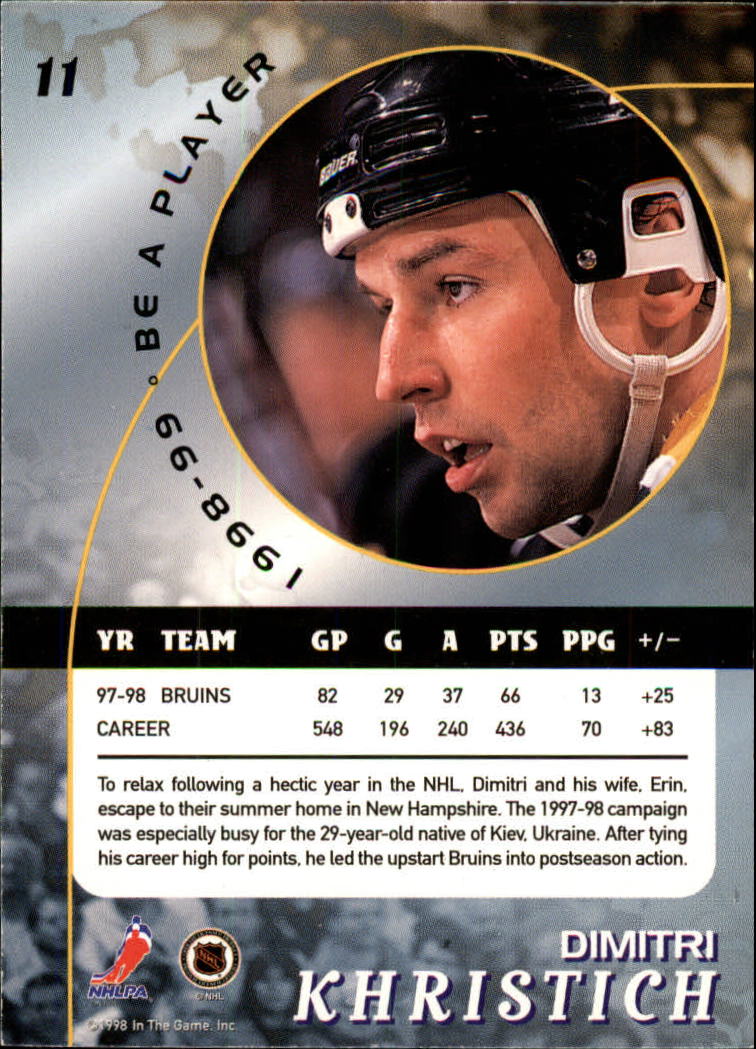 1998-99 Be A Player #11 Dimitri Khristich back image