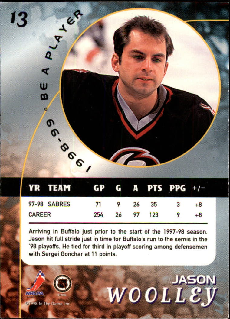 1998-99 Be A Player #13 Jason Woolley back image