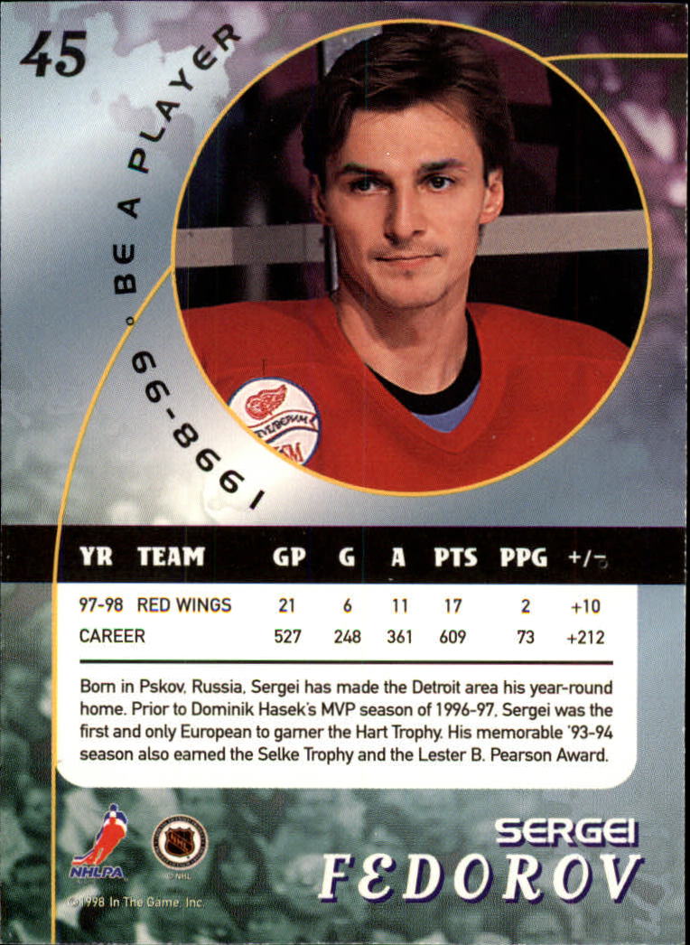 1998-99 In the Game Be A Player - #197 Nicklas Lidstrom