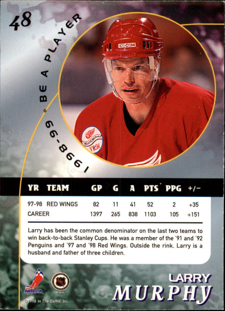 1998-99 Be A Player #48 Larry Murphy back image