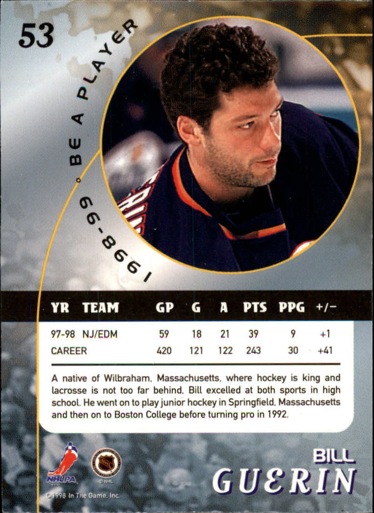 1998-99 Be A Player #53 Bill Guerin back image
