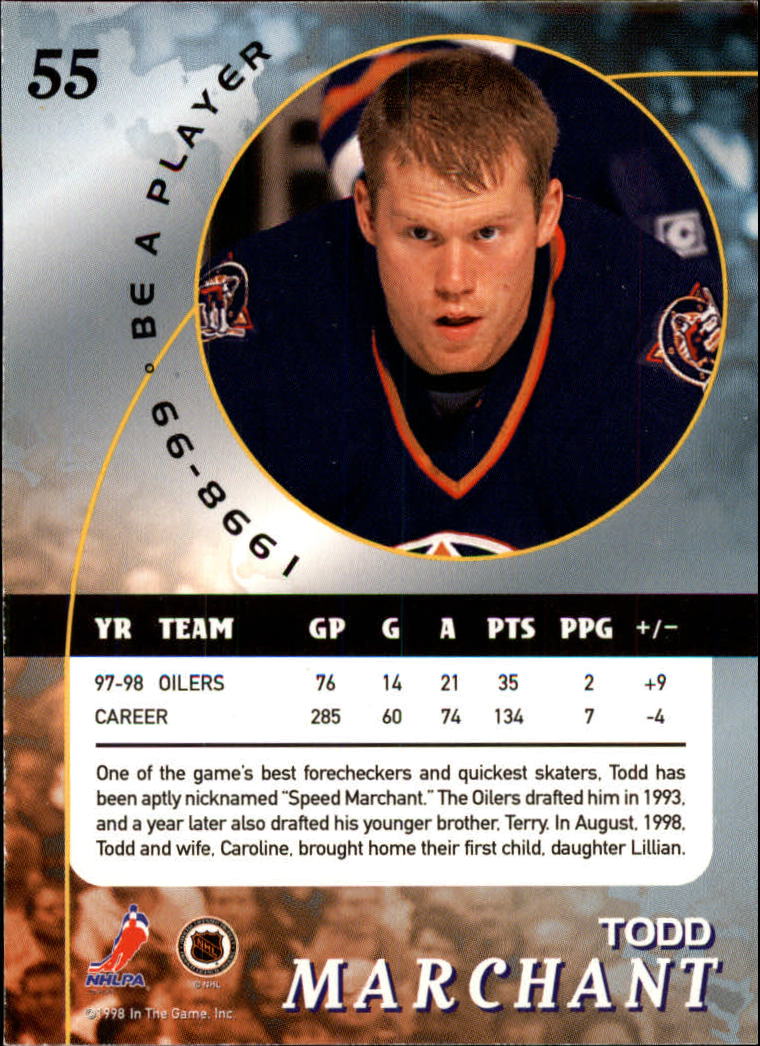 1998-99 Be A Player #55 Todd Marchant back image